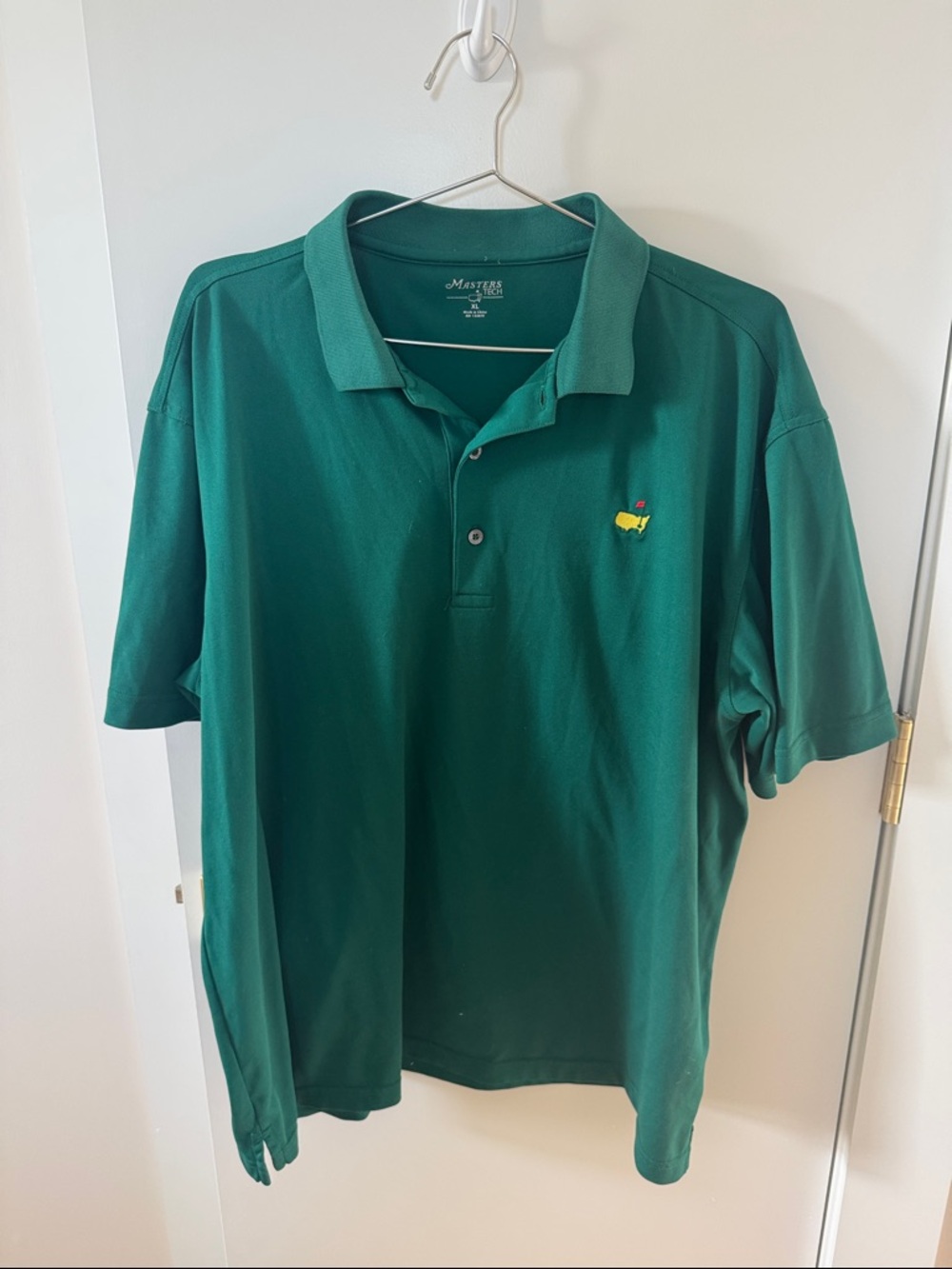 Masters Green Polo with Small Embroidered Yellow Logo